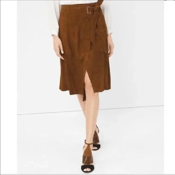 NWT White House Black Market Suede Wrap Skirt Size 6 - Picture 5 of 5